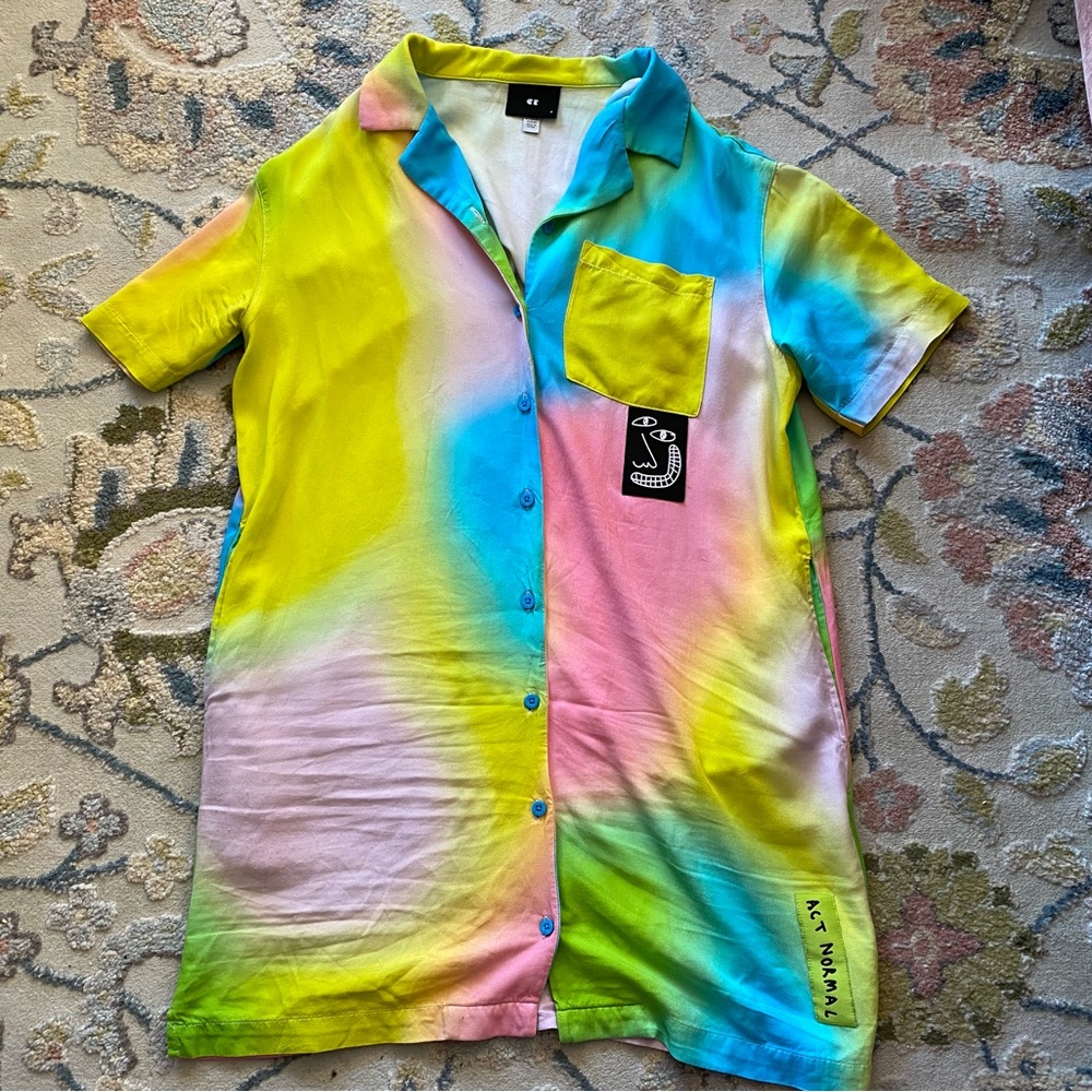 LAZY OAF store exclusive pastel gradient shirt dress - RARE
